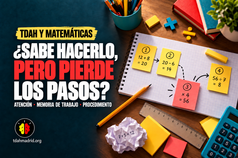 TDAH y matemáticas: secuencia de operaciones con un paso perdido