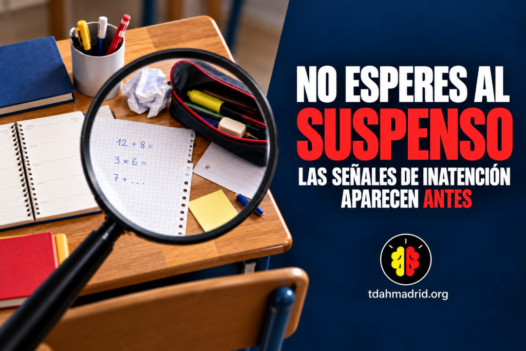 Señales de inatención en el TDAH antes de que aparezca el suspenso