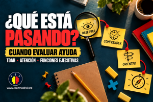 Portada sobre evaluación del TDAH para comprender la atención y las funciones ejecutivas.